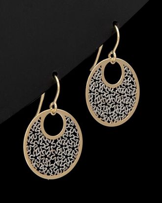 Italian Gold, Inc 14K Italian Gold Two-Tone Filigree Drop Earrings