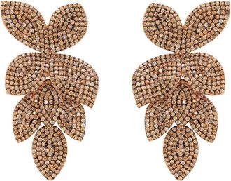 Latelita London Petal Cascading Flower Earrings Rosegold Champagne