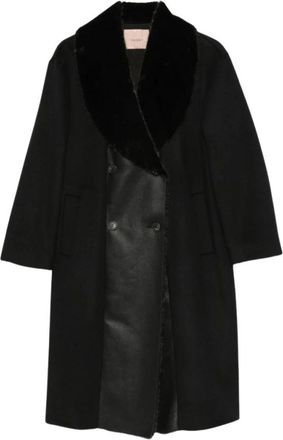 Twinset Coats > Double-Breasted Coats - Dames - Mantel - Zwart - M - Jassen
