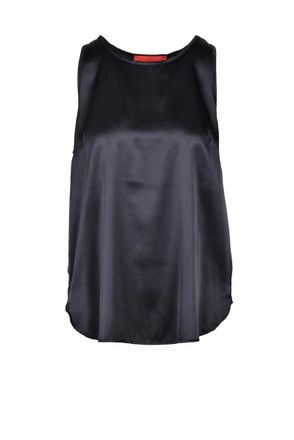 Wild Cashmere Stretch Silk Sleeveless Top - Black