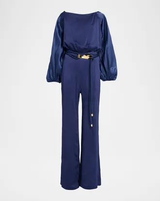 Silvia Tcherassi Geraldine Satin Jumpsuit