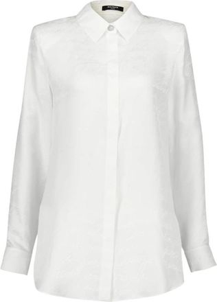 Balmain Witte Jacquard Overhemd Lange Mouwen - Dames - Overhemden - Wit - S - Overhemden