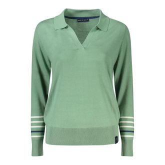 North Sails V-neck Knitwear, female, Green, Size: XS Round-neck Knitwear