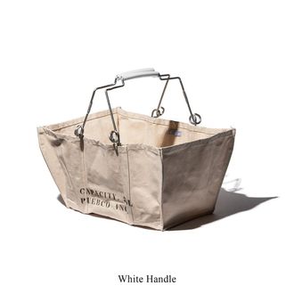 Puebco Canvas market basket with white handles