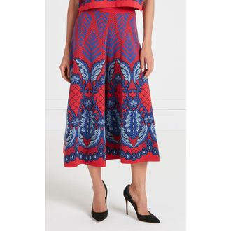 Temperley London Francis Grid Knit Trousers in Crimson at Nordstrom, Size X-Small