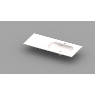 NEMO Spring Ovum 20 meubelwastafel rechts 1200 x 500 x 200 mm met overloop wit kunstmarmer