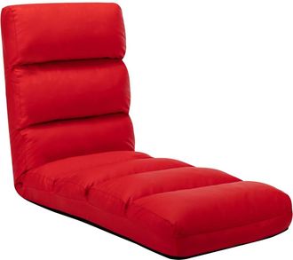 vidaXL Vidaxl - Tumbona De Suelo Plegable De Cuero Sint&eacute;tico Rojo