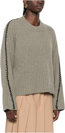 Kujten Ilana Sweater - Dames - Cashmere truien - Groen - S - Wol - Truien & Vesten