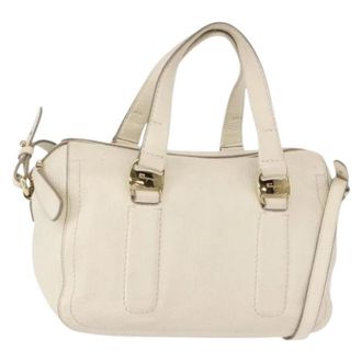 Ferragamo Pre-owned Handbags, female, White, Size: ONE SIZE Pre-owned Leather Handbag