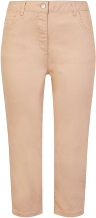 Generic Ladies Cropped Cotton Mix Jeans/Trousers with Added Stretch (UK, Numeric, 16, Regular, Regular, Stone)