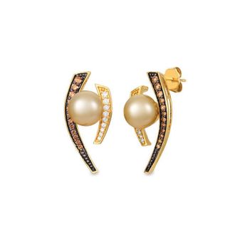 Le Vian Ladies Wisdom Pearls Fashion Earrings in 14k Honey Gold