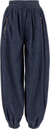 Valentino Garavani Denim Chambray Broek - Dames - Loose Fit Jeans - Blauw - 2XS - Denim - Jeans