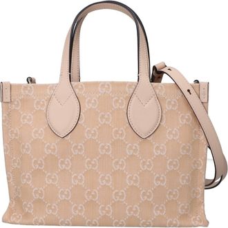 Gucci Beige Canvas Tote Bag (Pre-Owned)