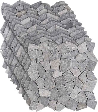 vidaXL Baldosas De Mosaico Gris Claro 30 X 30 Cm M&aacute;rmol Vidaxl