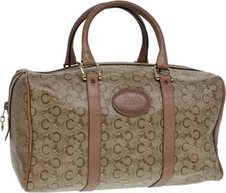 Celine Vintage Macadam Handbag Macadam Beige Leather Bag (Pre-Owned)