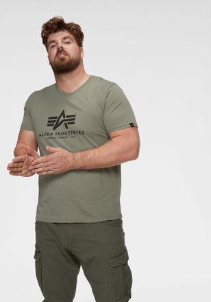 Alpha Industries T-Shirt ALPHA INDUSTRIES Basic T-Shirt, Herren, Gr. 3XL, gr&uuml;n (olive), Single Jersey, Obermaterial: 100% Baumwolle, bedruckt, regular fit normal, Rund