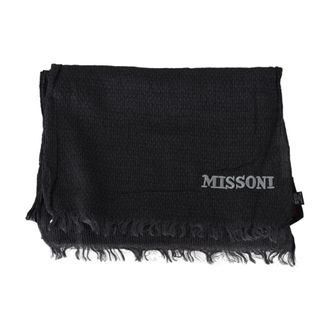 Missoni Sciarpa in lana a maglia testurizzata - - Accessories - Uomo - Nero - ONE SIZE