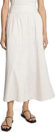 Theory Striped Midi A-Line Skirt in Sand Multi at Nordstrom, Size 00