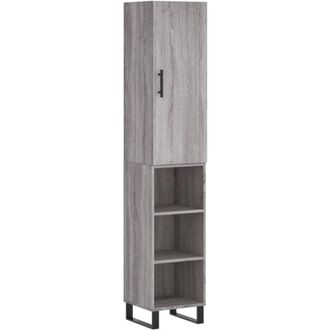 vidaXL Highboard Grey Sonoma 34.5x34x180 cm Engineered Wood Vidaxl