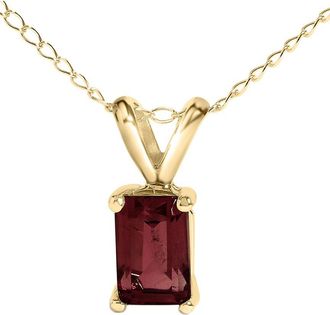 House of Brilliance Haus Of Brilliance Colorful Gemstones 14K 0.45 Ct. Tw. Garnet Pendant Necklace