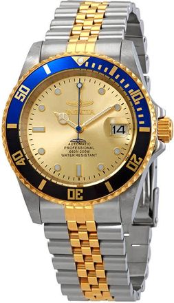 Invicta Pro Diver Automatic Gold Dial Batman Bezel Mens Watch 29181