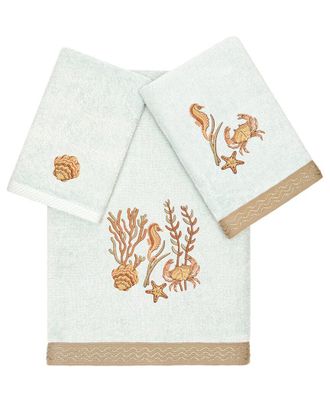 Linum Home Textiles Turkish Cotton Aaron 3Pc Embellished Towel Set