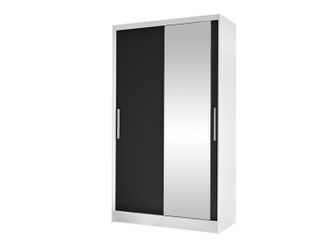 Mirjan24 Armario Closico Structor Vi, Blanco + Negro, 200x100x58cm, Puertas De Armario: Correderas, N&uacute;mero De Estantes: 4