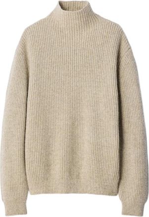 Christophe Lemaire Pullover met hoge hals - Heren - Coltruien - Beige - S - Wol - Truien & Vesten