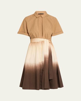 Kobi Halperin Jana Ombre Tie-Waist Shirtdress