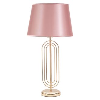 Dmora L&aacute;mpara De Mesa Khajur, Necesita 1 Bombilla, Pantalla, Soporte E27, Rosa