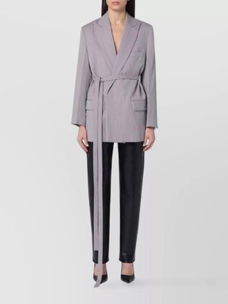 Victoria Beckham wool jacket with belt and pockets