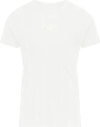 Maison Margiela Minimalist White T-Shirt With Logo Patch