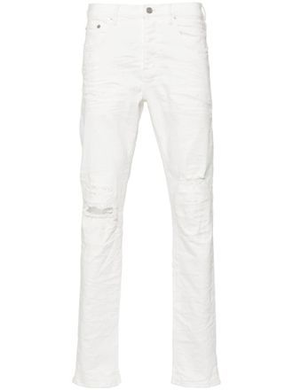 Purple Jeans skinny con effetto vissuto - Bianco