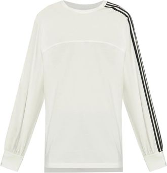Yohji Yamamoto T-shirt con degttaglio a 3 righe - Bianco