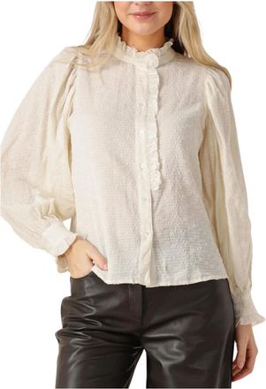 Antik Batik Dames Blouses Yvo Blouse - Dames - Blouses - Beige - S - Katoen - Overhemden