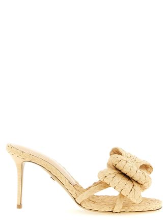 Mach & Mach Beige Raffia Stiletto Heel Womens Sandals