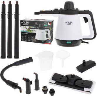 Adler Europe Ad7038 Vaporeta Limpiador Vapor A Presi&oacute;n, Desinfecci&oacute;n Port&aacute;til Caudal Vapor 44 G/min Dep&oacute;sito 450ml 2000w Blanco/negro - Adler