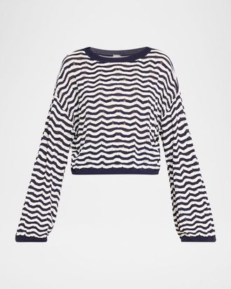 PQ Swim Palmer Striped Crochet Top