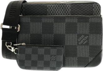 Louis Vuitton Tweedehands Canvas Louis Vuitton tassen - Dames - Vintage Schoudertas - Zwart - ONE Size - Vintage