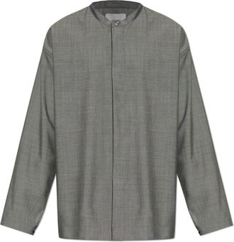 STUDIO NICHOLSON Karst Wool Shirt - Heren - Casual Overhemden - Grijs - M - Wol - Overhemden