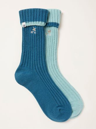 Fat Face FatFace Green Star Super Soft 2 Pairs of Socks