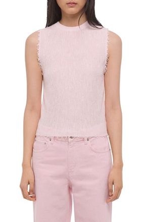 Helmut Lang Raw Edge Linen Blend Sweater Tank in Pink at Nordstrom, Size X-Small