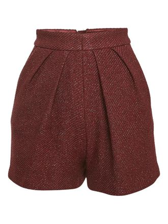 Elisabetta Franchi Geplooide shorts - Rood