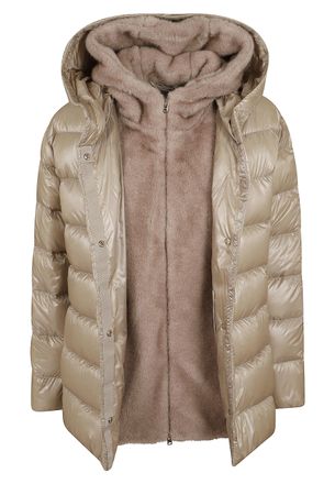 Herno Ultralight Padded Down Jacket With Faux Fur Hood