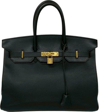 Herm&egrave;s Black Ardennes Leather Boston Bag Handbag Tote Bag (Pre-Owned)