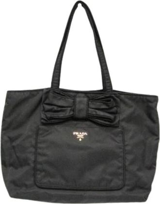 Prada Pre-owned Vintage Nylon Tote Bag - Dames - Vintage Shopper - Zwart - ONE Size - Nylon - Vintage