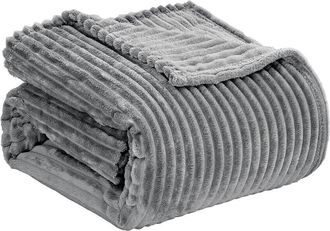 Luxury Home Reversible Striata Ribbed Corduroy Oversized Plush Blanket