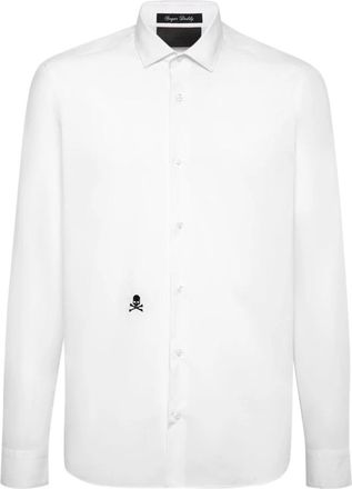Philipp Plein Sugar Daddy Cut Shirt - Heren - Casual Overhemden - Wit - 3XL - Katoen - Overhemden
