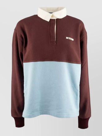 Prada color block sweatshirt ribbed cuffs design