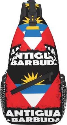 Generic Barbuda Flag Shoulder Bag Lightweight Cross Body Bag Breathable Backpack For Camping Casual Women